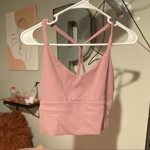 Pink athletic crop top
